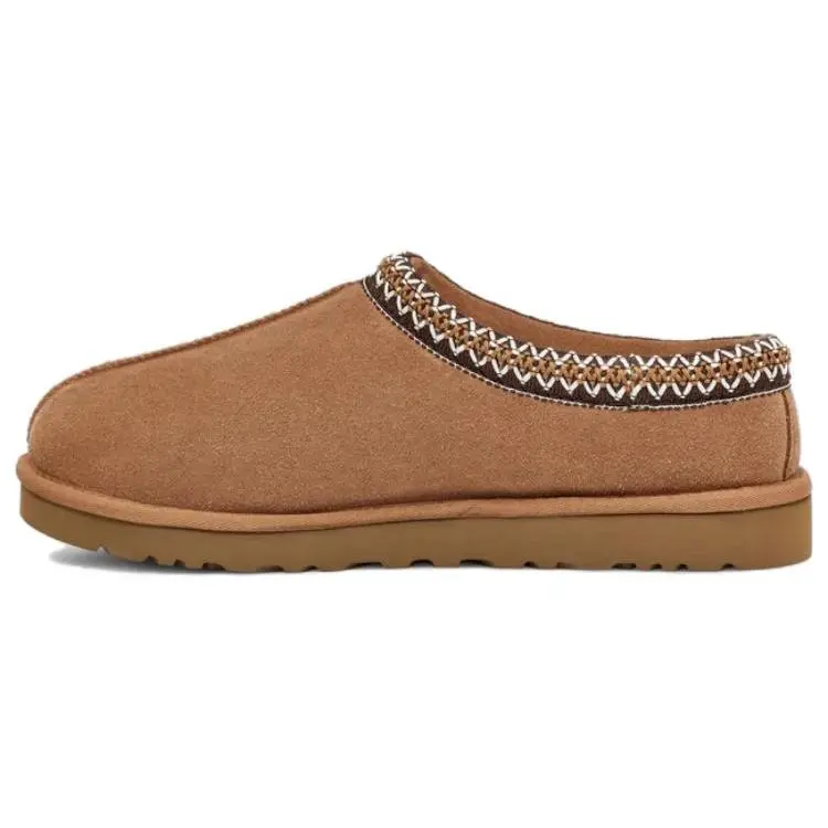 UGG Men's Chestnut Tasman Design Suede Clog Slippers - Fleece-Lined Slip-On Shoe, Plush Wool Lining, Lightweight Durable Footwear, All-Terrain Adaptability