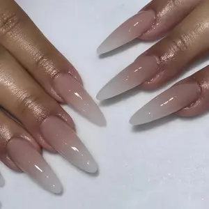 Ombre Milky White Nails / Custom Press On Nails / Hand Made Press On Nails / Faux Acrylic Nails / Gel Nails / Press On Nail