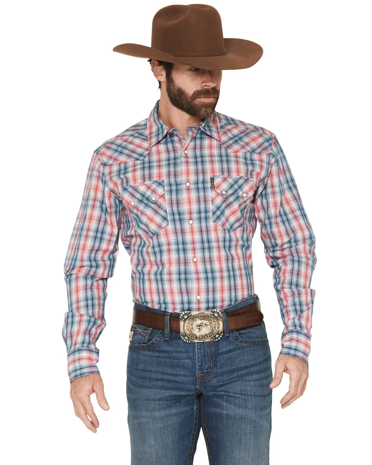 Cinch Men's Men'S Plaid Print Modern Fit Long Sleeve Snap Western Shirt - Mtw1301091