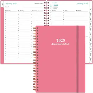 2025 Appointment Book & Planner - 2025 Daily Hourly Planner from January 2025 - December 2025, Weekly Appointment Book with 30-Minute Interval, Medium 6.4" x 8.5", Pink