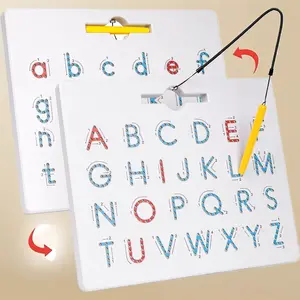 Double Sided Magnetic Letter & Number Tracing Board Set - ABC Uppercase & Lowercase Practice, Math Learning Toy for Toddlers, Kids Educational Gift