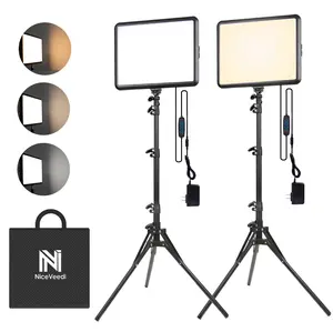 2-Pack Photography Lighting Kit, 22W LED Video Group Selfies Light Kit, Dimmable Studio Light with Tripod Stand, 73" Stream Light for Video Recording Adjustable Brightness Multiple Color Temperature