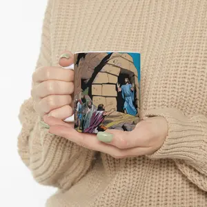 Risen Savior: Jesus Rising Ceramic Mug Glossy Drinkware Reusable Coffee Cup