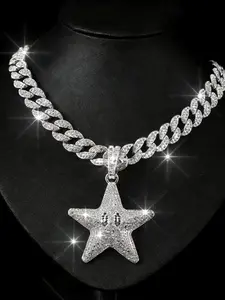 New Star Pendant Necklace Hip Hop Trendy Accessory for Men, Fashion Vintage Alloy Necklace Wholesale, Unisex Party Jewelry