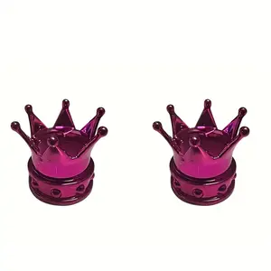 20242pcs Heavy-Duty Crown-Style Bike Valve Caps with O-Ring Seal - Universal Fit for MTB BMX Bicycle Tire Stem Covers, Dust-Proof All-Weather Protection, Lightweight Plastic Design2025