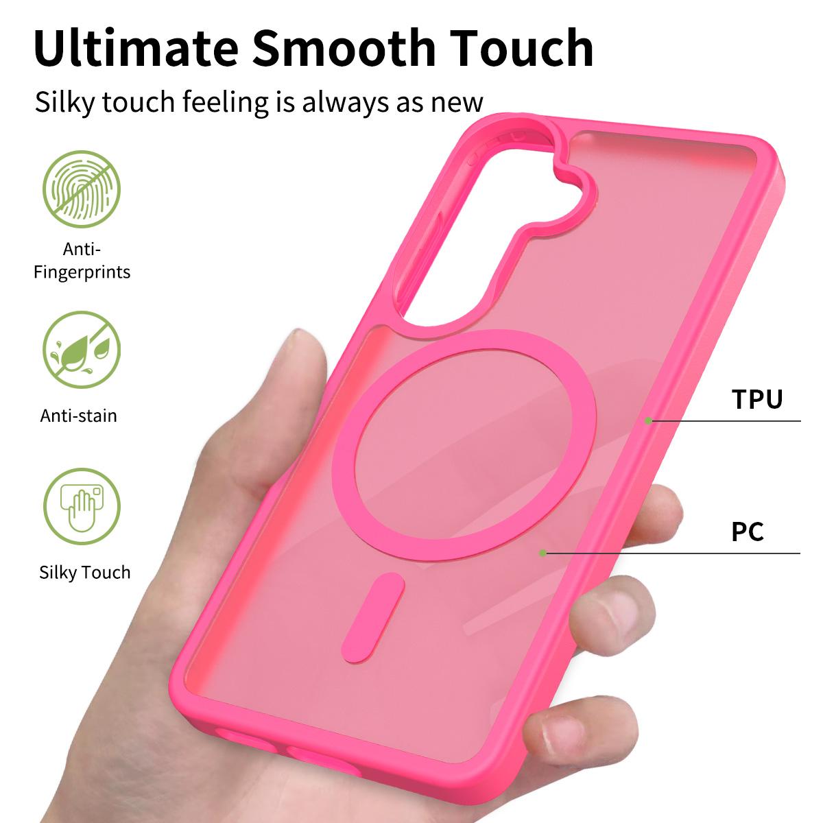 MagSafe Compatible Sam Case Shockproof Matte Translucent Cover with Camera Protection, Slim Fit for SAM S24/25/26 Series black