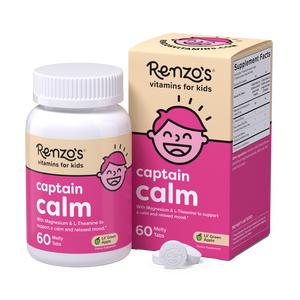 Renzo's Vitamins Captain Calm for Kids with Magnesium, L-Theanine, and Botanicals - 60 Melty Tabs