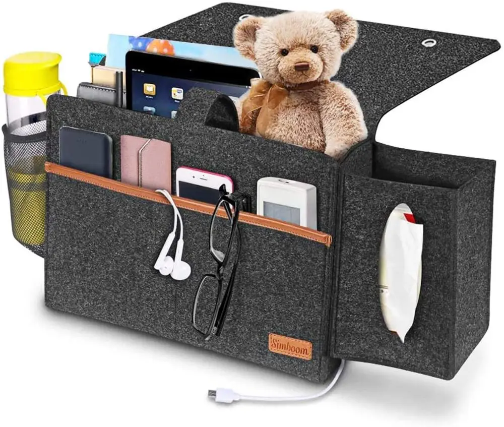 Bedside Storage Organizer Modern Felt Design