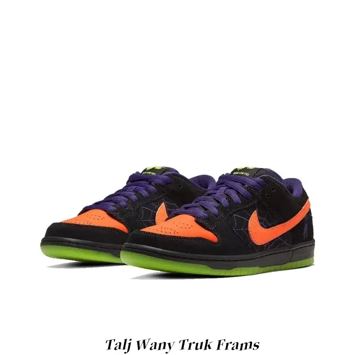 Low Top Halloween Skate Sneakers Black Suede Orange Violet Spider Web Lime Green Cushion Board Trainers For Halloween Parties Night City Walks Holiday Outfit Shoots Unisex Grippy All Season Footwear For Holiday Skate Style Fans Street Outfit Collectors