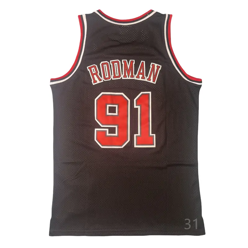Dennis Rodman Men's Sleeveless stitched Basketball Jersey Black 1997-98