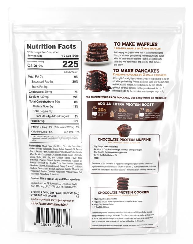 PEScience Protein Pancake and Waffle Mix - a healthy 'Just Add Water' mix for pancakes and waffles. Try it for baking too!