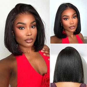 Megalook Short Bob Straight Wig Ready to Wear Glueless Wigs 6x6 Tpart Pre Cut Lace Bleached Konts Closure Wigs Human Hair Wig Lace Front Wigs Pre Plucked For Women