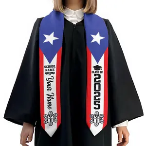 Customized Puerto Ricans Flag Graduation Sash 2026, Puerto Rico Graduation Gift Stole