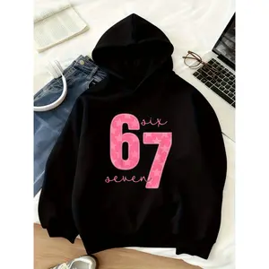 Girls' New Autumn-Winter Casual Hooded Poly-Cotton Sweatshirt, 67 Quirky Humorous Printed Patterns, All-Seasons Warm Soft Comfortable, Halloween-Christmas Gift, Versatile for Outdoor & School Wear
