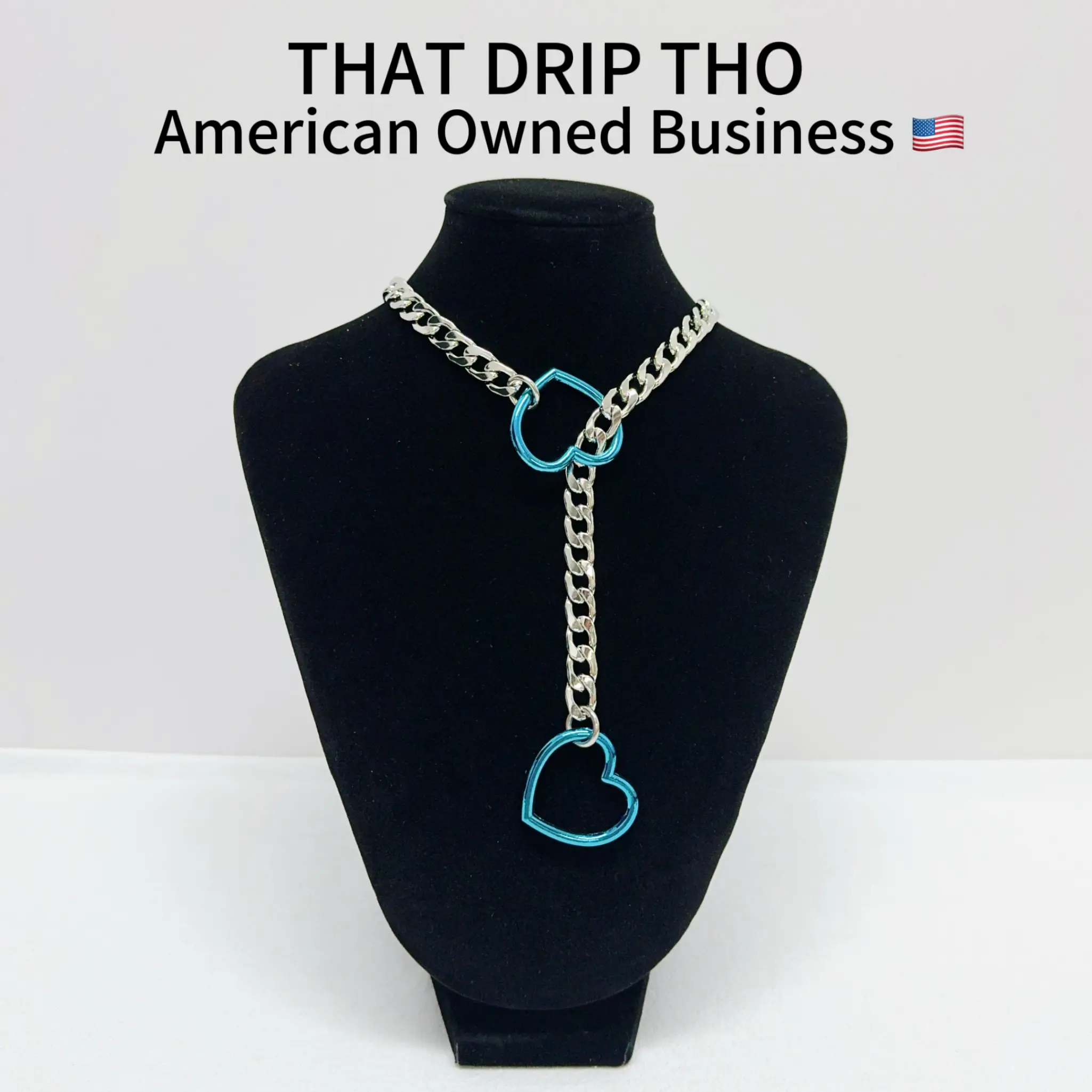 Blue Heart-Silver Chain