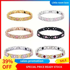 LITTLE ROOM~Energy Magnet Bracelet Eco-Friendly Alloy with Diamonds Adjustable Ladies' Wristband Elegant Minimalist Bangle Faith Wear Jewelry light luxury