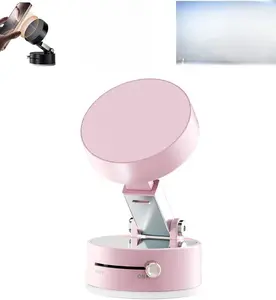 Foldable Magnetic Vacuum Phone Holder, 360° Electric Suction Car Mount, Double-Sided Swivel Stand for Car, Mirror, Gym, Kitchen, Hands-Free Portable Phone Holder (Pink)
