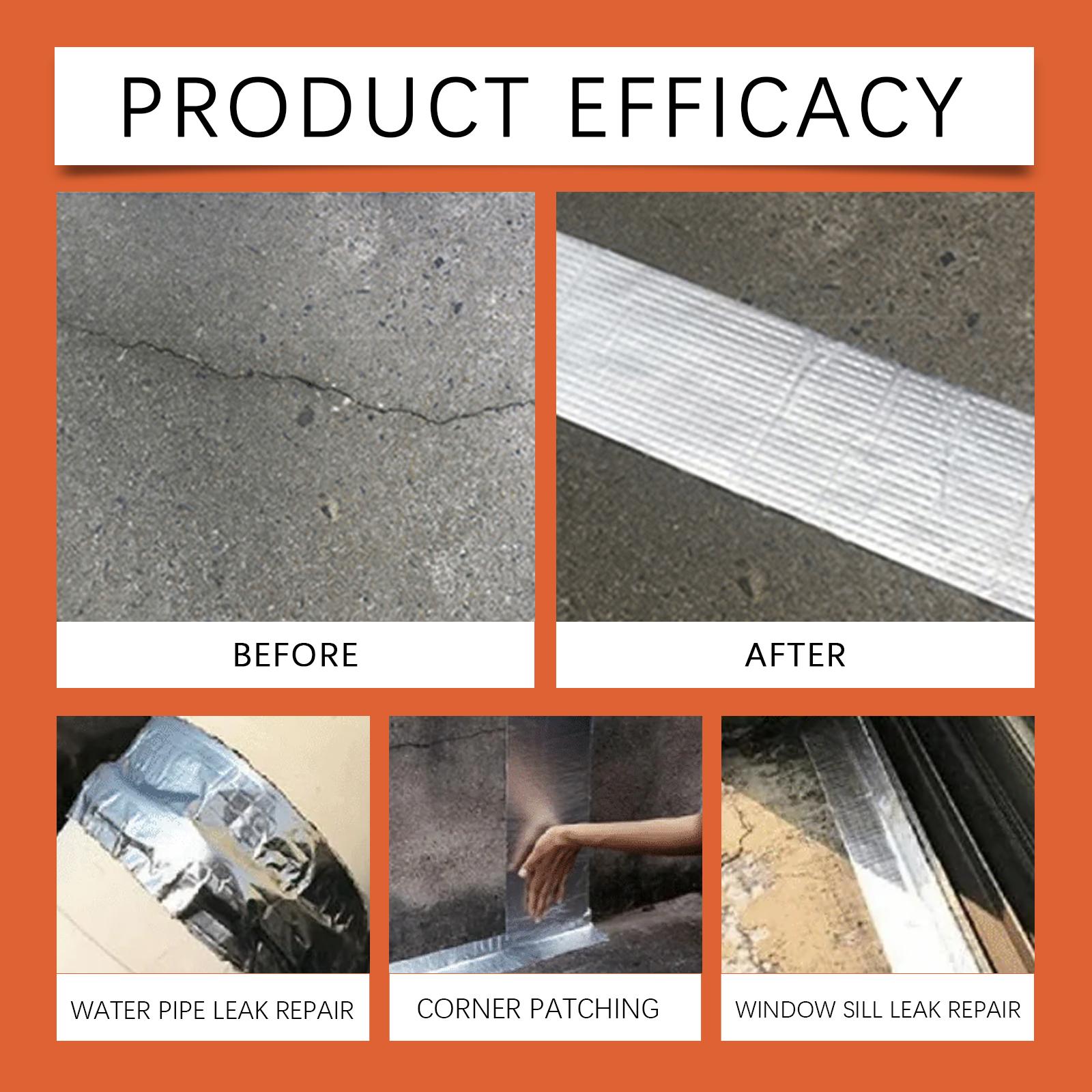 Jue-Fish Waterproof Butyl Tape — Roof Leak Repair & Seal, Moisture-Proof, High-Strength Self-Adhesive Aluminum Foil Waterproof Membrane