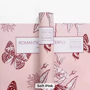 Elegant Butterfly and Flowers bouquet Wrapping Paper Romantic Design