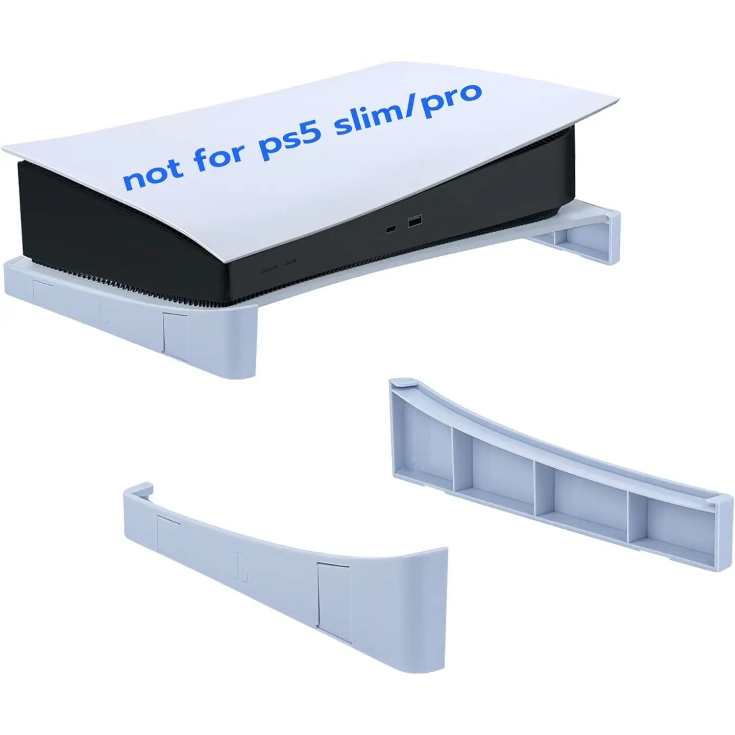 Horizontal Console Stand for PS5, Grey/White Base Accessory Compatible with PlayStation 5 Disc & Digital Editions - Not for PS5 Slim/Pro, Use With Ps5 Uhd Console