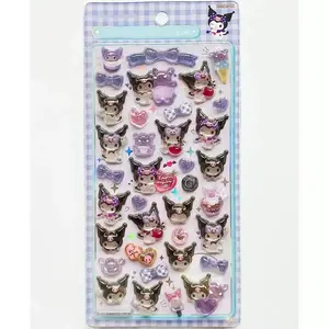 New Sanrio 3D Crystal Embossed Sticker Meilife Kitty Cinnamoroll Cartoon Cute Decal DIY Phone Case Notebook Decoration