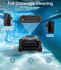 (2026 Upgrade) PC10 Robotic Pool Cleaner, 5000GPH Suction, 150μm Filtration, Floor/Wall/Waterline Cleaning, Smart Navigation, Self-Parking, Cordless Pool Vacuum for Inground & Above Ground Pools