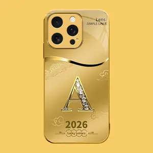 Suitable for [iPhone 16 Pro] high-end phone case🤩，choose from 26 letters of the English alphabet, each with an exquisite auspicious cloud pattern to bring you good luck YM99