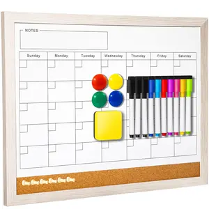 Dry Erase Calendar Whiteboard - Magnetic 17x13 Inch for Home Office, Classroom & Students, Reusable Monthly Planner Board