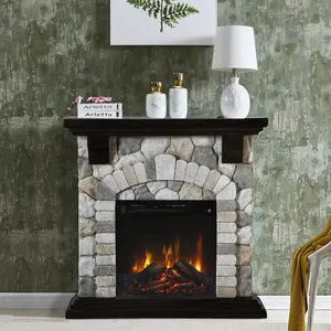 3-Sided Glass Fireplace TV Stand for TVs up to 65'' with 12 Color, Media Entertainment Center Console Table with Doors Closed Storage, Distressed off-white