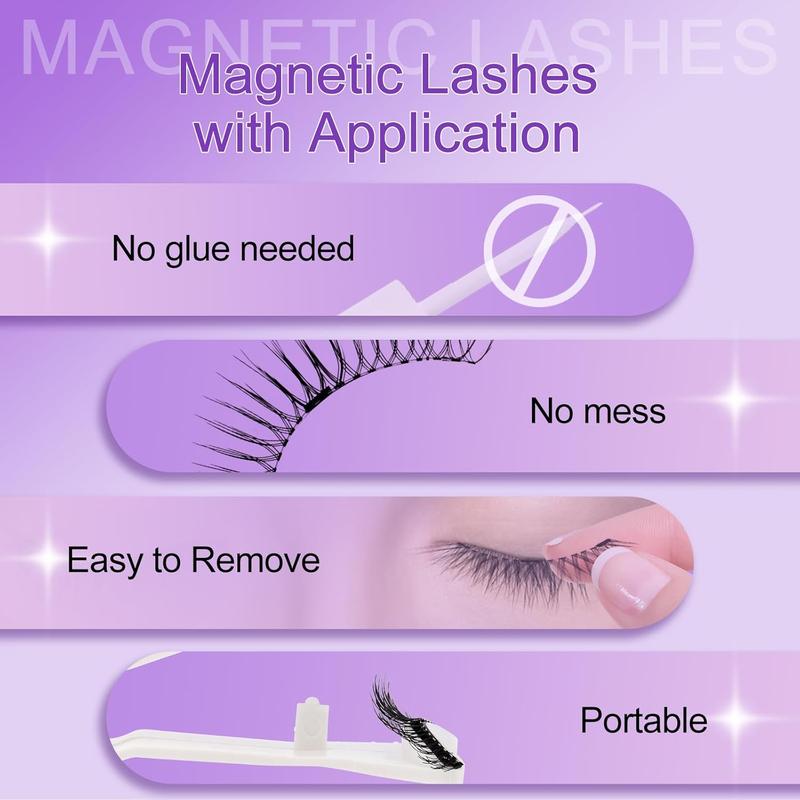 （Please confirm the product specifications）Soft Magnetic Eyelashes Natural Look Kit - No Glue Needed, Reusable False Lashes with Comfortable Fit, Easy to Wear & Remove for Home Use all-day comfort
