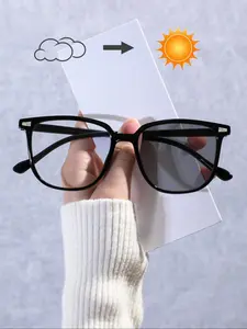 Unisex Simple Style Glasses, Trendy Casual Square Frame Glasses for Everyday, Fashion Accessories for Outdoor Activities, Stylish Trendy Eyewear