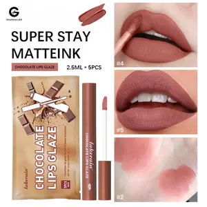 Lakerain Chocolate Lip Gloss Set: Velvet Matte & Transfer-Proof, Rich Cocoa Tinted Color, For Bold Smudge-Free Wear, Viral Liquid Lipstick Collection Glaze Makeup