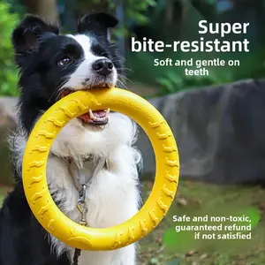 Durable Flying Disc for Dogs - Soft Rubber Ring Toy for Fetch & Agility Training - Puncture-Resistant Frisbee for Aggressive Chewers - Outdoor Interactive Play for Border Collies & Active Breeds