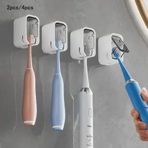 Toothbrush Holders for Bathroom【Innovation Single Slot Design】 Dustproof Toothbrush Holders 2PCS/4pcs Toothbrush Holder Wall Mounted with Cover for Shower, Single Toothbrush Dispenser Storage Organizer for Family & Travel,Christmas Home Goods