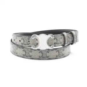 Pre-owned Celine Canvas Small Leather Goods Triomphe Belt PVC Coated Belt