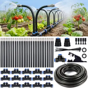 Upgrade dual-nozzle drip irrigation system—50Ft, 12mm large inner diameter, increased water flow, 360° precise irrigation, three modes, quick 5-minute installation, suitable for multiple scenarios, Spray Nozzle for Watering Lawn Yard Garden