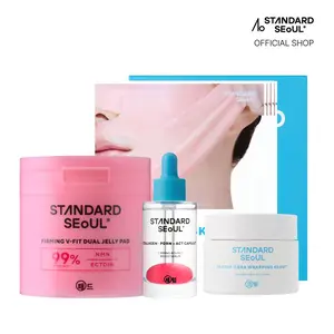 STANDARD SEOUL Ultimate V-Fit & Glass Skin Glow-Up 4-Step Routine Set (Pad + Serum + Mask + Cream)