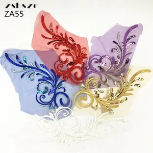 zsbszc new sequin European hot fashion red gold sequin embroidery applique accessories wedding costumes decorative patch ZA55