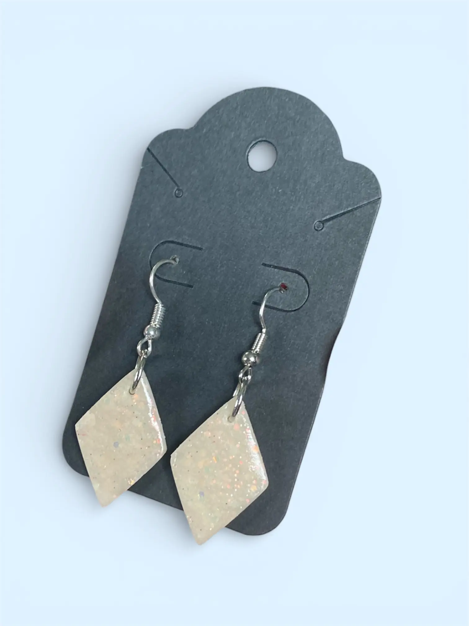 Opal Diamond-Shape Earrings with a Gloss Finish