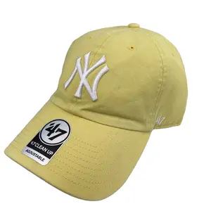 ’47 Brand New York Yankees Maize Ballpark Clean Up Cap Classic Everyday Style Relaxed Fit Cotton Feel Adjustable Strap