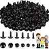 700pcs Black Plastic Crochet Safety Eyes with Washers, Round Doll Eyes, DIY Handmade Doll Eyes, Suitable for 6-14mm Plush Animals and Amigurumi, DIY Crafts Supplies & Decorations, Craft Embellishments, Doll Parts