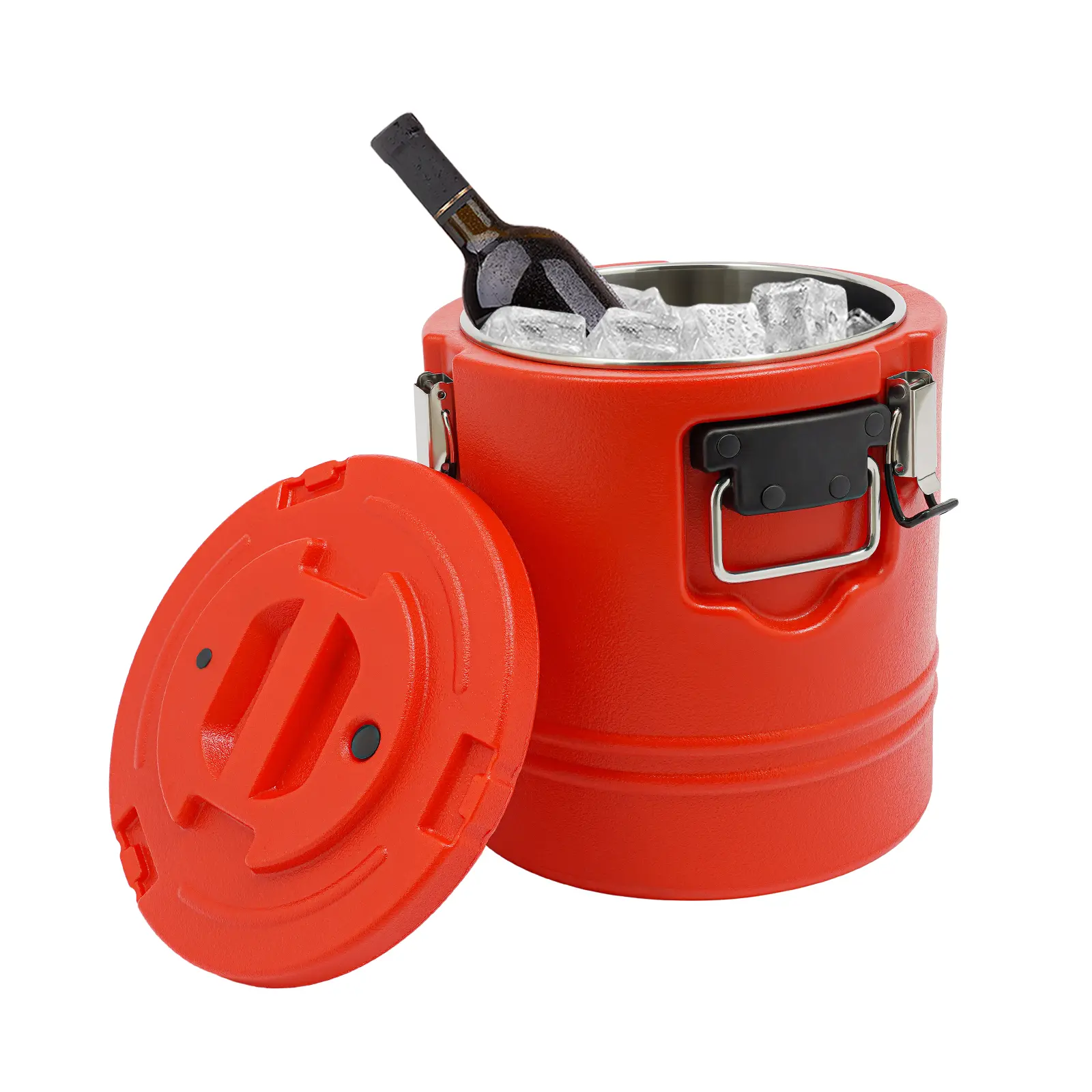 Keeps Food Hot 4-6H & Cold 6-8H, 15L (15.85QT) Triple Layer Insulated Stainless Steel Commercial Soup Bucket, Leakproof Lid with 3 Lock Buckles & Carry Handles, Thermal Food Container for Catering, Picnic, Tailgating, Outdoor Party Camping