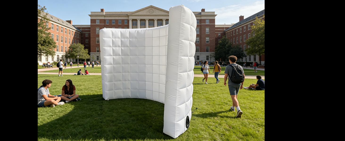 SAYOK Inflatable Photo Booth Wall (White, 119' 'x 59''x 91'') Selfie Booth Backdrop, Photo Booth Enclosure Inflatable Photo Shoot Background White Wall for Wedding Party Exhibition Event