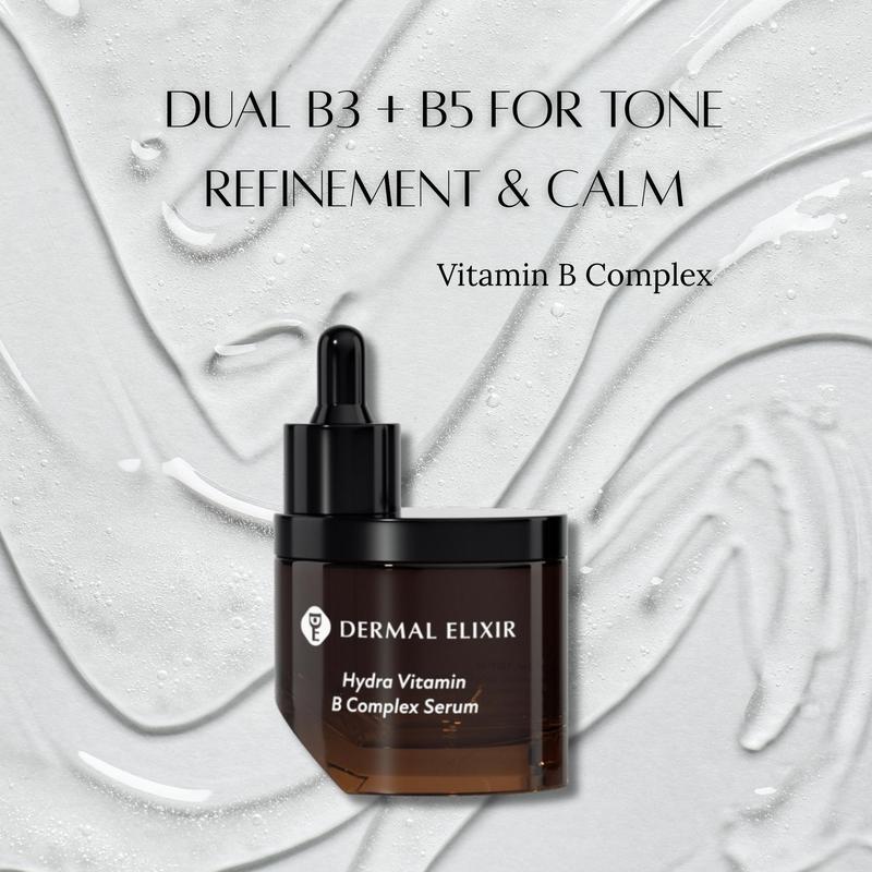 Dermal Elixir Hydra Vitamin B Complex Serum (40mL) - Niacinamide, Panthenol & Hyaluronic Acid - Hydrating Glow, Even-Looking Tone