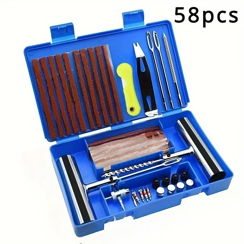 Tire repair kit, emergency heavy-duty tubeless tire repair nail kit, Car repair tool, Automotive vehicle tool, Puncture Repair Kit, Tire Repair Tools