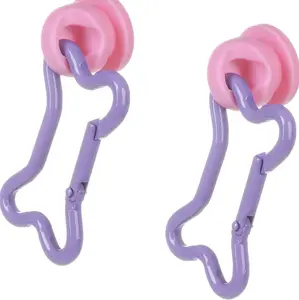 2-Pack Dog Bone Caribiner Key Holder for Bogg Bag,Silicone Accessories for Bogg Bags,Insert Charm cute Carabiner Keychain Rubber Beach Bag Compatible