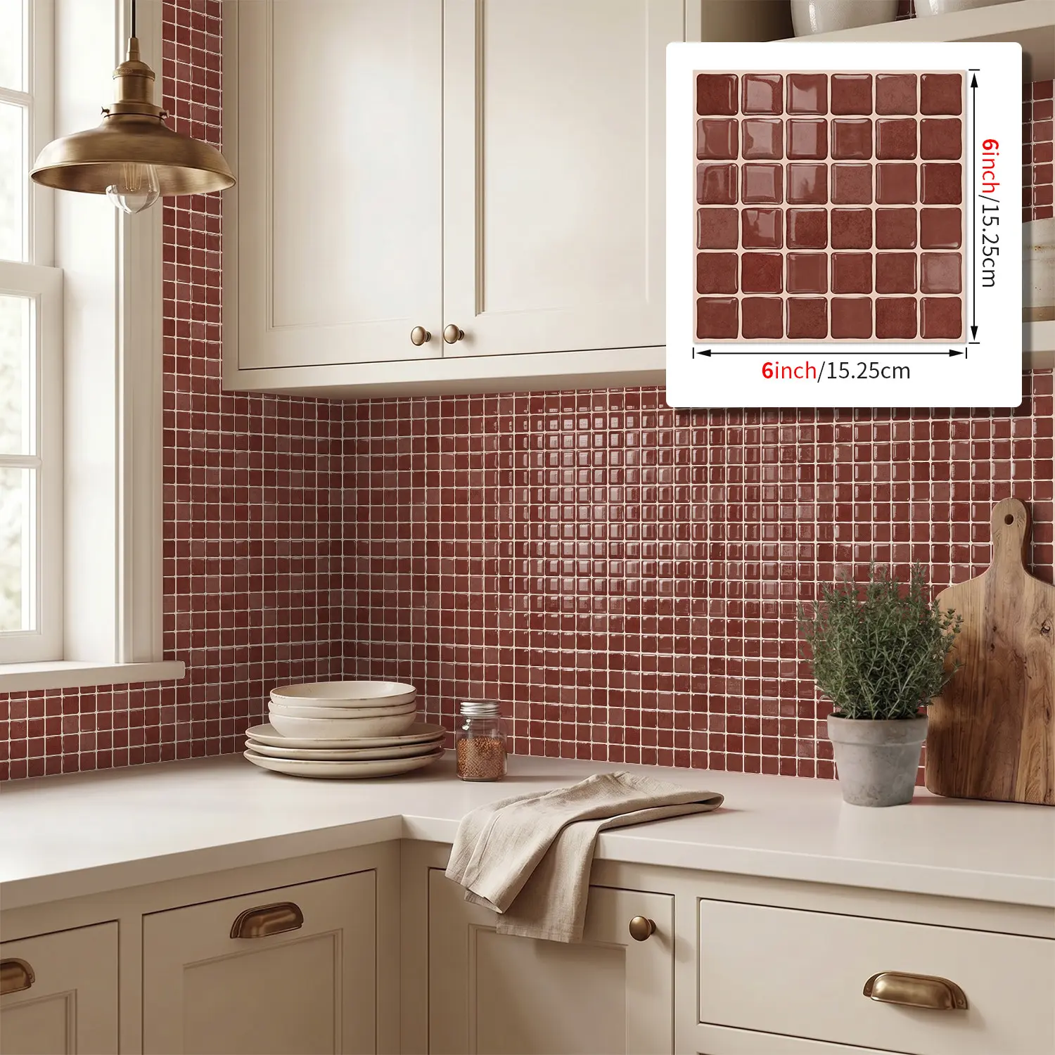 Peel and Stick Mosaic Tiles Waterproof Oilproof Easy Clean Self Adhesive No Damage Interior Wall Decor, 3D Mosaic Wall Decal for Universal Use, Durable Waterproof and Easy to Install
