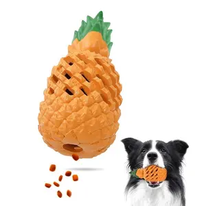 1pc Pineapple Rubber Dog Toy, Treat Dispensing Chew Toy for Teeth Cleaning, IQ Training & Boredom Relief