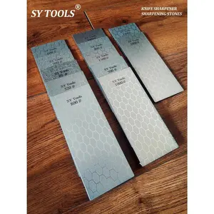 Sy Tools Electroplated Diamond Sharpening Stone with Honeycomb Pattern – Non-Slip Foam Backing, Multi-Grit (80#-3000#), 150x62mm