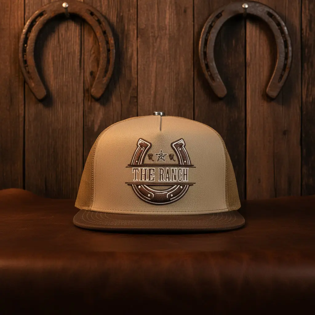 Herradura Ranch SnapBack Hat, Flat Brim Hats for Casual Wear, Adjustable Fit Ranch Look Cap